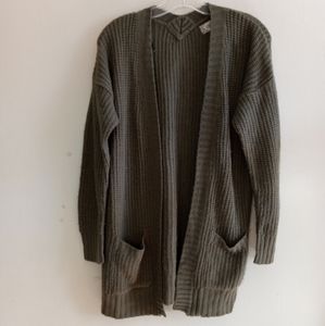 Olive green knit cardigan jacket Sz M
